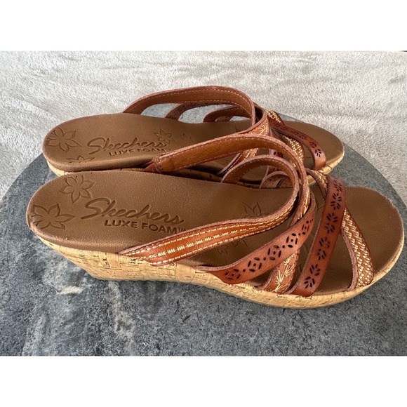 Skechers Shoes - Skechers Beverlee Tiger Posse Womens Size 7 Brown Wedge Sandals Shoes